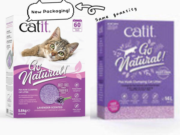 Catit Go Natural Pea Husk Clumping Cat Litter 4x 14L