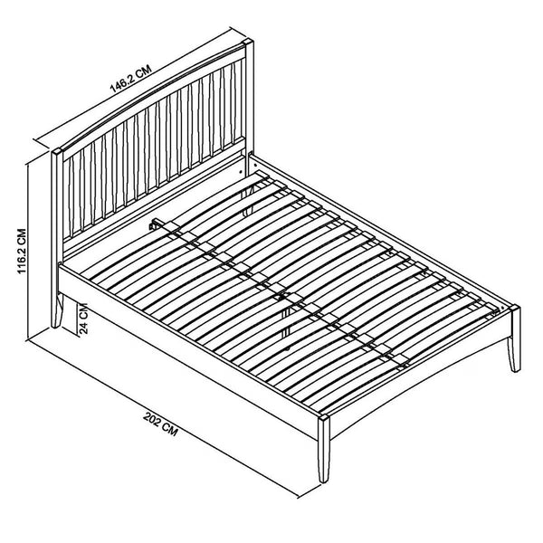 Bentley Designs Whitby Scandi Oak & Grey Bed Frame, Double
