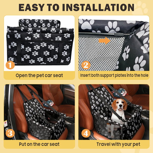 Portable Breathable Bag for Pets, Designed As a Booster Seat for Travel with a Seat Belt