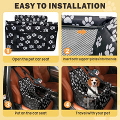 Portable Breathable Bag for Pets, Designed As a Booster Seat for Travel with a Seat Belt