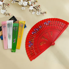 1pc Spanish Wooden Folding Hand Held Dance Fan Flower Pattern Party Wedding Gifts