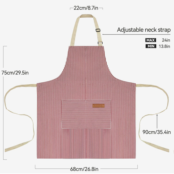 2PC Classic Design Striped Apron, Unisex Simple Criss Cross Apron For Kitchen Home Restaurant Coffee Shop Barbecue, Men's Workwear And Protective Clothing