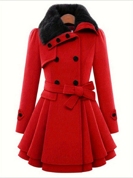 Women'S Elegant Winter Coat - Classic Mid-Length Open Front Long Sleeve Coat with Pockets, Solid Black Plain Design, Structured Collar & Smooth Fabric - Versatile for Everyday & Formal Outfits, Durable Cold Weather Outerwear, Coats for Women Winter, Winte