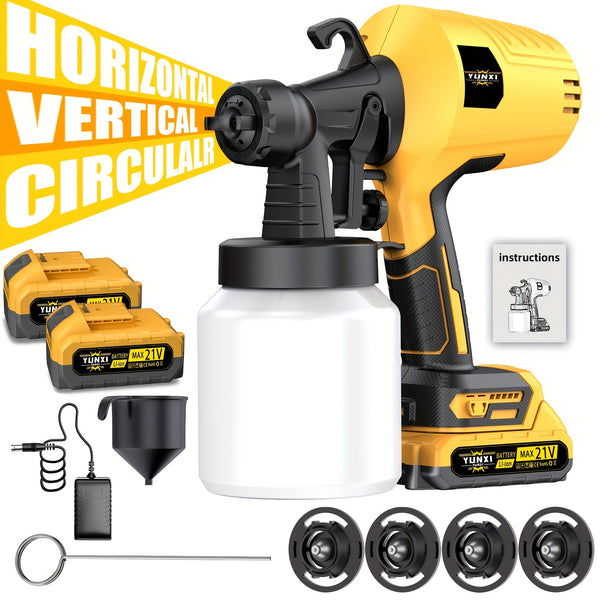 High Pressure and Low Flow HVLP Spray Gun, Suitable for Indoor and Outdoor Walls, Wood, Fences, Decks, Furniture - Including Adjustable Spray Mode and Ergonomic Design, Simple, Portable and Wireless, Suitable for Family Christmas Gifts.