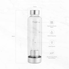 Crystal-Infused Water Bottle – 7200ml Premium Steel & Glass Hydration Bottle with Natural Healing Stones for Stress Relief, Mental Clarity & Spiritual Wellness