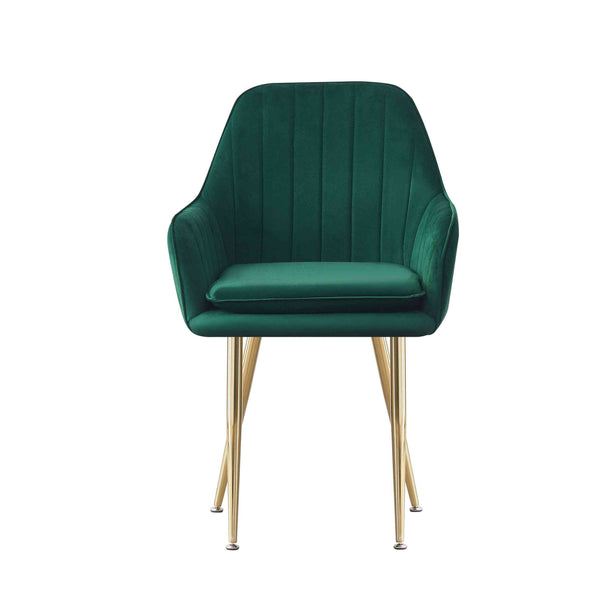 MOF Velvet Dining Chairs Kitchen Chairs Living Room Chairs with Sturdy Metal Legs Reception Chairs with Backrest and Padded Seat