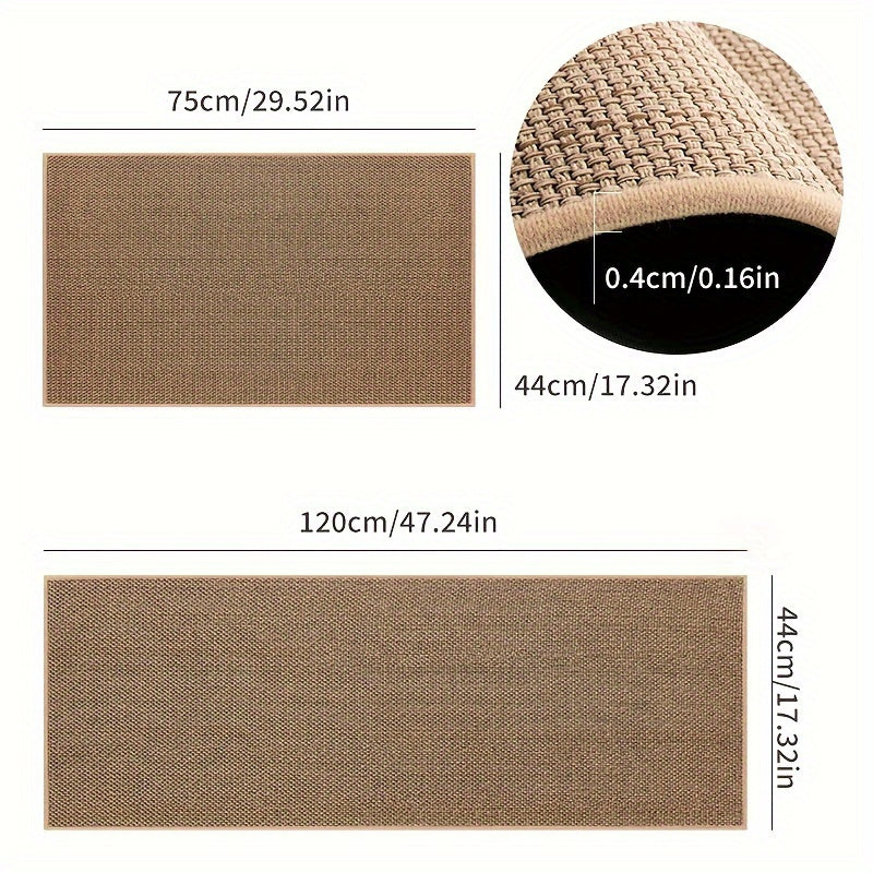 2pcs Kitchen Mat with Non- Slip Backing - Fast Drying, Super Absorbent, Machine Washable for Kitchens, Sinks, Laundry Rooms And Hallways - Beige - 44x75cm And 44x120cm