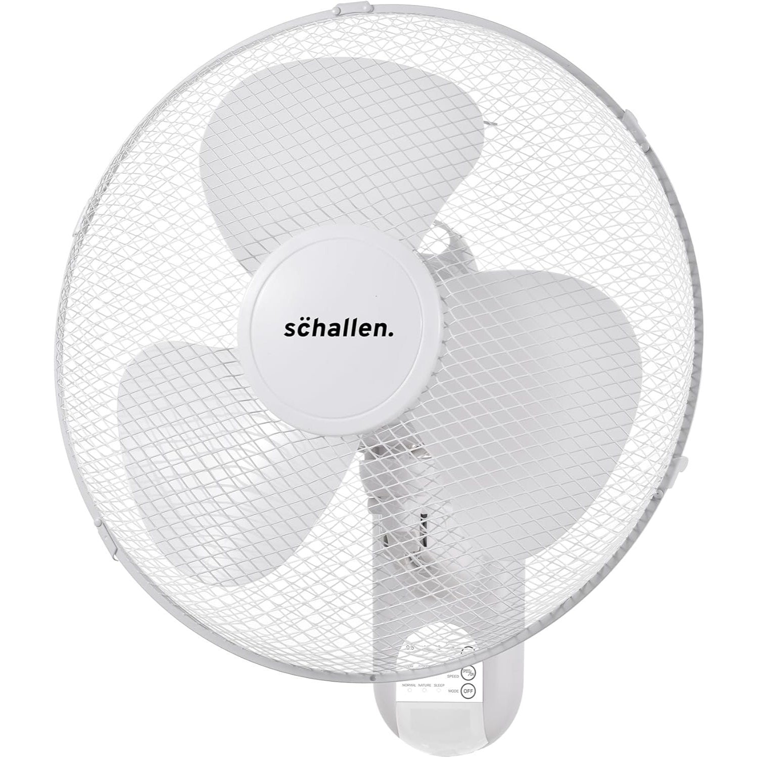 Schallen 16 Inch Wall Mounted Fan with Remote Control, Oscillating Cooling Fan 40cm, 3 Speed Settings, Timer Function, Quiet Wall Fan for Bedroom, Office, Kitchen, Garage, Home Cooling Fan UK, Adjustable Tilt Air Circulator, Energy Efficient Wall Fan Whit
