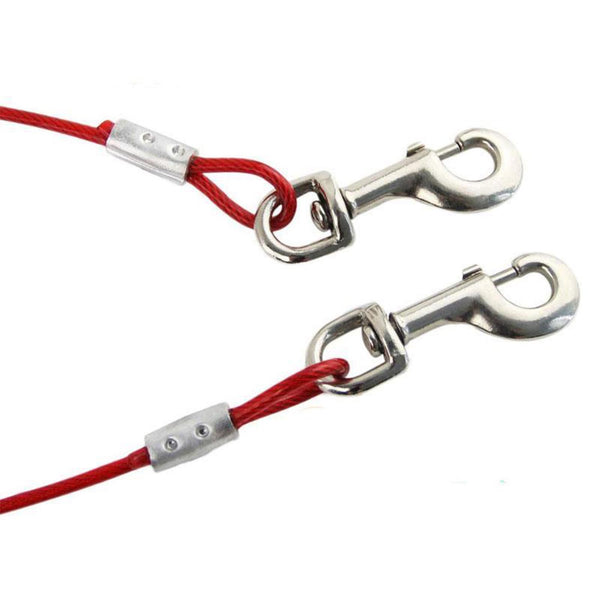10ft Dog Tie-Out Cable with Spiral Stake – Heavy-Duty Outdoor Leash with Spring Clip – Ideal for Garden & Camping