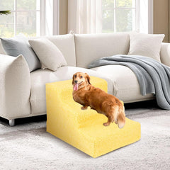 Anti-Slip Dog Steps with Removable Washable Cover for Smaller Elder Pets Sturdy Steps for Dogs