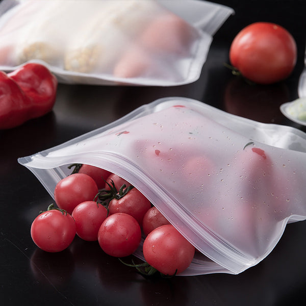 Set of 8 Dishwasher-Safe Reusable Bags, Leak-Resistant Freezer Bags, Ideal for Storing Food During Travel