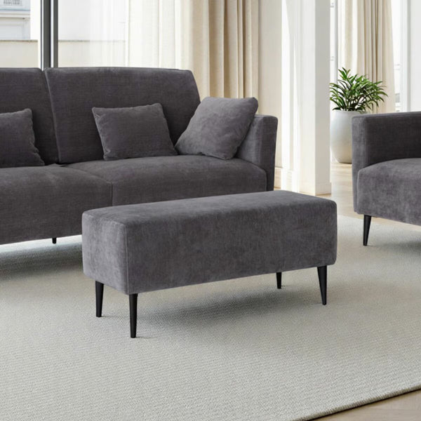 MOONAP Monroe Dark Grey Fabric 3 Seater Sofa