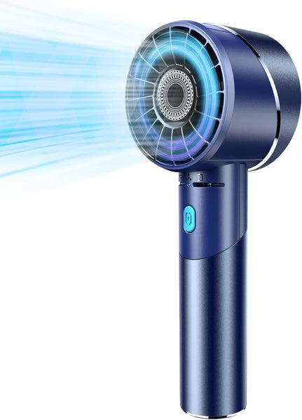 Handheld Fan, 7000RPM Turbo Portable Fan with 16H Battery, 4-Speed USB Rechargeable Mini Fan | Metal Alloy Pocket Fan, Travel Essentials for Outdoor, Travel, Office, Home | Summer Gift, Grey