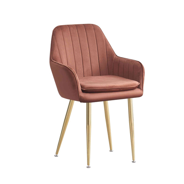 MOF Velvet Dining Chairs Kitchen Chairs Living Room Chairs with Sturdy Metal Legs Reception Chairs with Backrest and Padded Seat