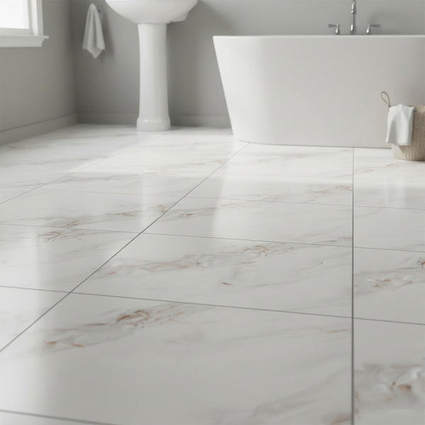 10/20/30/40 Pack Luxury Marble Effect Self-adhesive Floor Tiles 60x30cm, 2mm Thicken Vinyl Flooring Tiles Wall Stickers, Removable PVC Wall Decals, Suitable for Living Room, Bedroom, Kitchen Backsplashes, Bathroom, Office, Background Walls, Easy To Instal
