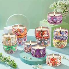 24pcs Of Scented Candles, No Dripping Or Leakage, with Ethnic Elements And, Creating A Romantic And Dreamy Atmosphere, Suitable for Weddings, Birthday Parties, Yoga, Father'S Day Gifts And As Gifts for Relatives And Friends