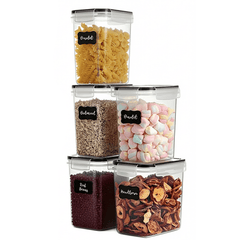 AEX Airtight Food Storage Container 1.6L – BPA-Free Plastic Food Storage Container with 4-Way Lock Lid, Leakproof Dry Food Storage Container for Cereal, Flour, Sugar, Rice & Pasta (Set of 10/20/30)
