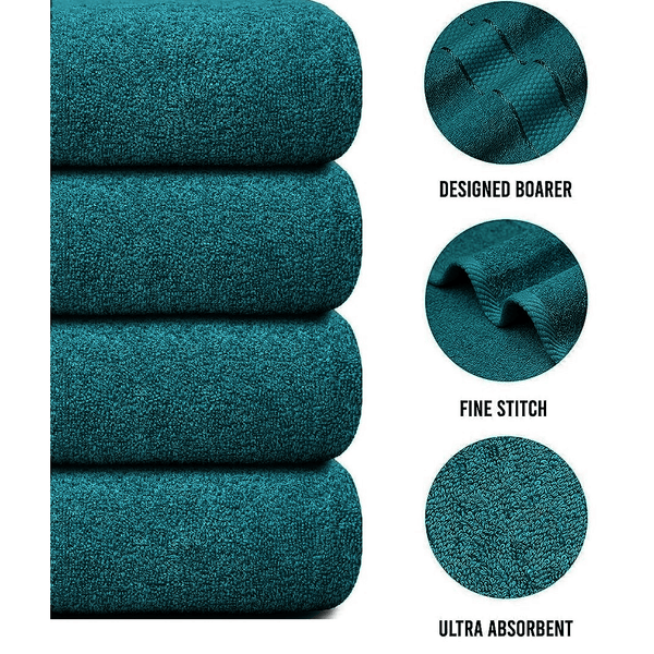 4 X Large Jumbo Bath Towels 100% Egyptian Cotton -75 x 150 cm- Soft Quick Dry Hotel Spa Big Bathroom Towels Set