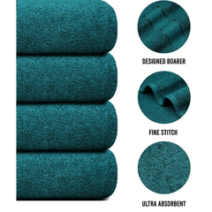 4 X Large Jumbo Bath Towels 100% Egyptian Cotton -75 x 150 cm- Soft Quick Dry Hotel Spa Big Bathroom Towels Set