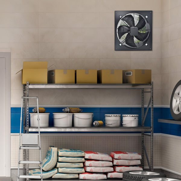 1pc Powerful 250mm / L32xW32CM Kitchen Fan 960m³/h - Stainless Steel, Ultra-Quiet, Backdraft Damper - Perfect for Home, Bathroom & Garage