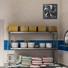 1pc Powerful 250mm / L32xW32CM Kitchen Fan 960m³/h - Stainless Steel, Ultra-Quiet, Backdraft Damper - Perfect for Home, Bathroom & Garage