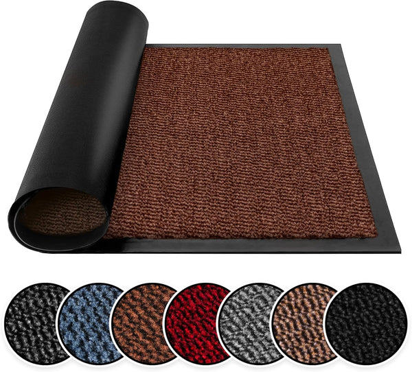 BLADO Washable Door Mats Indoor & Outdoor - Non-Slippery Heavy Duty - Stylish & Large Rubber - Perfect Dust Grabbing Doormats (Anthracite, 40Cm X 60Cm)