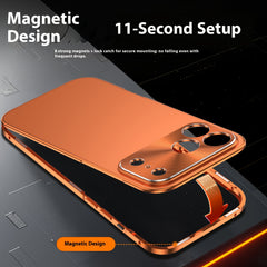 Phone Case: Magnetic Metal Phone Case for iPhone 17 Pro Max 2-in-1 Design Aluminum Alloy Frame Backplate Ultra Thin Protective Cover Comes