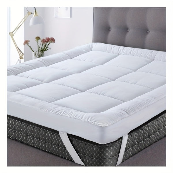 Hotel Quality 10cm Extra Thick Mattress Topper With Deep Fitted Elastic Corners Luxury Mattress Topper For All Seasons And for all Sizes Available Single, Small Double, Double, King, And Super King