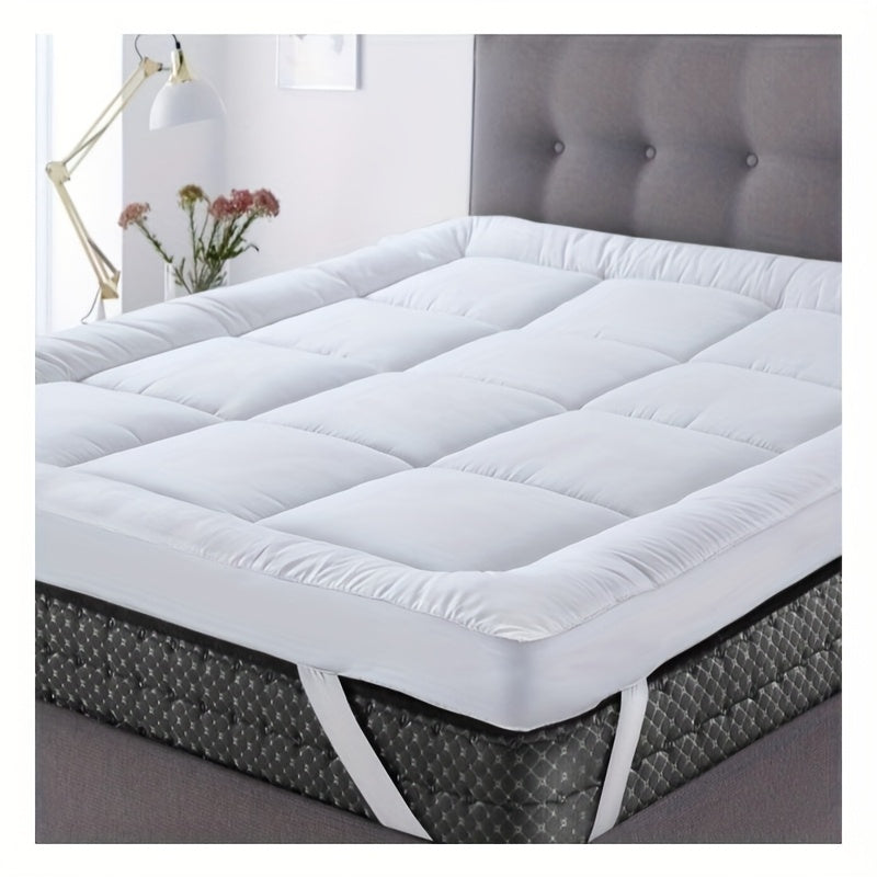 Super Soft 4Inch/ 10 Cm Deep Fill Mattress Topper Luxury Quilted Bed Pad With Elastic Corners Breathable, Durable, Machine Washable, Ideal For Single, Double, King Super King UK Bed Size