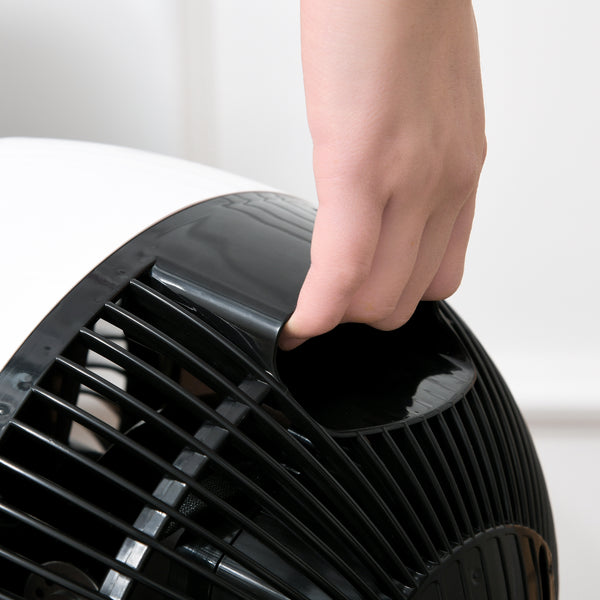 9'' Air Circulator Fan 3 Speed 3 Mode, 70 Oscillation 90 Vertical Tilt, Height Adjustable, Remote Controller, for Living Room, Bedroom, Office, Black and White