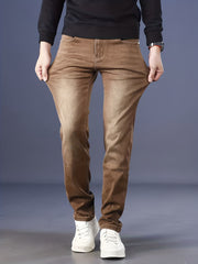 Men'S Jeans, Elastic, Easy, Denim Trousers, Slimming, Slim Fit, Green Men'S Clothing, Multi-Process Men'S Pants, Suitable for All Seasons