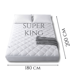 100% WATERPROOF QUILTED MATTRESS PROTECTOR with Deep Fitted Pocket Stretches Up to 30 Cm, Fully Bed Fitted Anti- Allergic | Non Noisy | Non-Plastic |Ultra Soft Deep & Breathable Mattress Protector All Sizes UK
