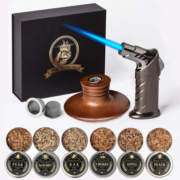 Combojoy Bourbon Gifts for Men - Cocktail Smoker Kit with Torch and Wood Chips for Whiskey, Bourbon, Old Fashioned Cocktail Kit, Whiskey Gifts, for Dad, Husband and Cocktail Lovers