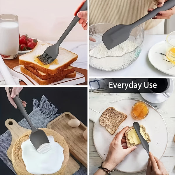 Kitchen Utensils Set Silicone & Stainless Steel Cooking Nonstick Spatula Tools