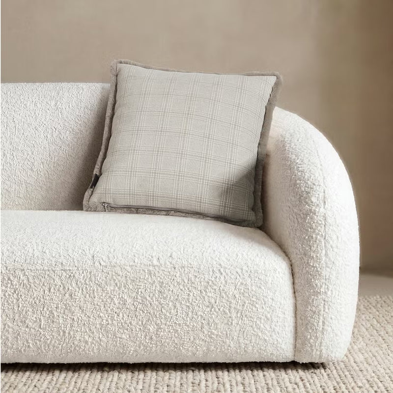 Mon Chateau Tweed Faux Fur Cushion in 3 Designs, 50 X 50 Cm
