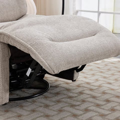Meteor Beige Fabric Power Reclining Swivel Chair