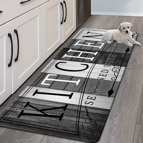 1pc Kitchen Mat, Polyester Fiber Crystal Velvet, Hand Wash Only, Comfortable Cushioning, for Kitchen Laundry Room Hallway Living Room, Ideal Holiday Gift Choice, ≥800g/㎡