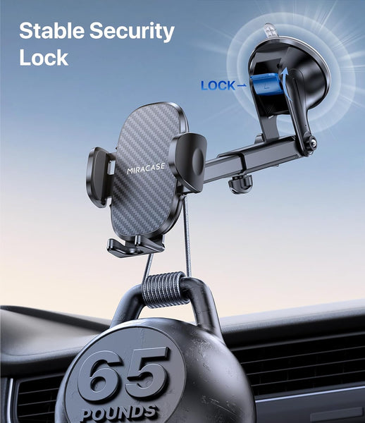 Miracase Car Phone Holder for Cars Dashboard Windscreen Desk, 3In 1 Mobile Phone Mount Automobile Cradle 360° Rotatable Stand for Iphone16 15 Pro plus Max 14 13 12 11Samsung