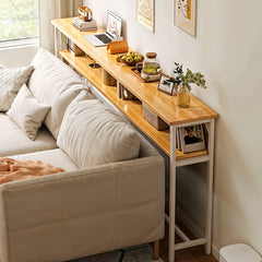 Space Efficient Side Table Single Double Tier Wall Mounted MDF Shelf with Metal Frame Multi Functional Narrow Table with Storage Hallway Bedroom Table 80x20cm Wood Black White Frame