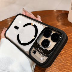Phone Case: Luxury Matte Transparent Non-slip Shockproof Magnetic Bracket Phone Case for iPhone 17 Air 16 15 14 13 12 11 Pro Max Plus with Lens Film Protection Cover