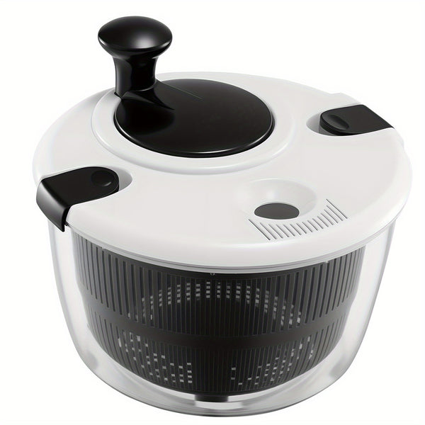 Salad Spinner 3.5 Litre Plastic Lettuce Dryer Vegetable Washer with Non-Slip Base, Dual Function Serving Bowl Strainer Easy One Hand Operation for Healthy Eating