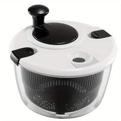 Salad Spinner 3.5 Litre Plastic Lettuce Dryer Vegetable Washer with Non-Slip Base, Dual Function Serving Bowl Strainer Easy One Hand Operation for Healthy Eating