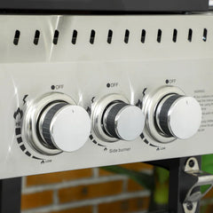 4 - Burner Free Standing Propane 40000 BTU BTU Gas Grill with Side Burner