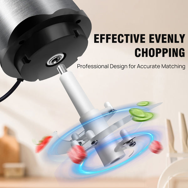 300W 2L Meat Grinder Electric Multifunctional Food Mini Chopper Processors & Chopper with 2L Glass Container, 2 Speed Settings, One Touch Operation, Easy to Clean, Silent Design, Dishwashable Electric Chopper for Chopping Meat, Fruit, Vegetable, Nuts, Car
