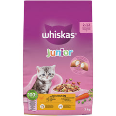 7kg Whiskas Kitten Junior Complete Dry Cat Food Chicken Cat Biscuits