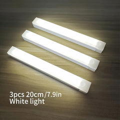 3pcs Warm/White Light 20cm/30cm/50cm Motion Sensor LED Induction Light USB Charging, Magnetic Non Perforated Long Night Light, Suitable for Home and Office Use, Back to School Gift