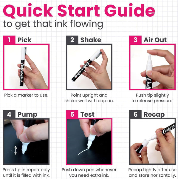 Jumbo White Chalk Pens - 15Mm Window Markers | Pack of 4 White Pens - Use on Cars, Chalkboard, Whiteboard, Blackboard, Glass, Bistro | Loved by Teachers, Artists, Businesses