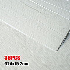 36pcs 5 mÂ² Floor Planks Tiles white Self Adhesive Wood Effect Vinyl Flooring UK NEW
