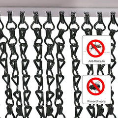 Aluminium Door Fly Screen Metal Chain Curtain Blind Insect Blinds 214cm *90cm
