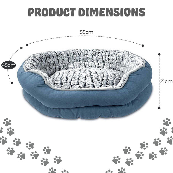 Dog Bed - Washable Rectangle Dog Beds, Anti-Anxiety, Soft Plush Non-Slip Bottom Pet Bed Mattress Mat Machine Washable
